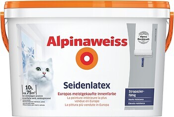 Фото Alpina Alpinaweiss Seidenlatex 10 л белая