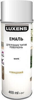 Фото Luxens аэрозольная эмаль декоративная глянцевая 0.4 л белая