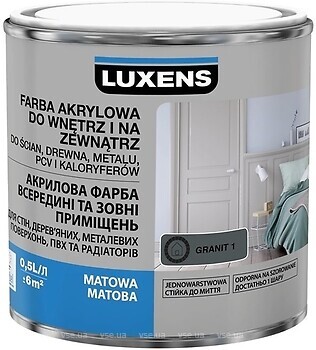 Фото Luxens акриловая эмаль матовая 0.5 л гранит (granit 1)