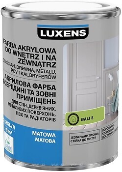 Фото Luxens акриловая эмаль матовая 0.25 л ярко-зеленая (bali 3)
