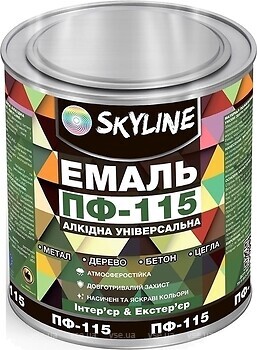 Фото Skyline Эмаль ПФ-115 темно-серая 0.9 кг