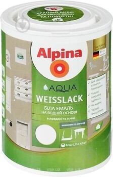 Фото Alpina Aqua-Weisslack SM 0.75 л белая матовая