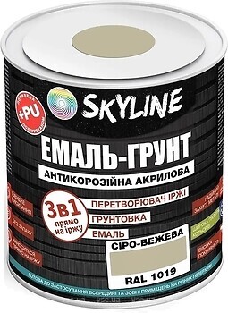 Фото Skyline Эмаль 3 в 1 акрил-полиуретановая серо-бежевая 3.6 кг (E3-11019-S-3)