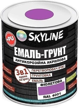 Фото Skyline Эмаль 3 в 1 акрил-полиуретановая фиолетовая 6 кг (E3-14001-S-6)