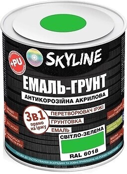 Фото Skyline Эмаль 3 в 1 акрил-полиуретановая светло-зеленая 3.6 кг (E3-16018-S-3)