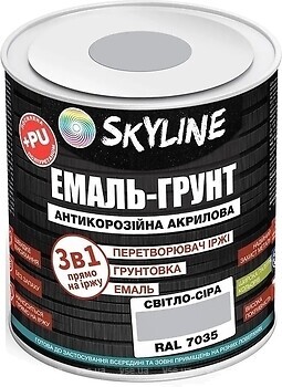 Фото Skyline Эмаль 3 в 1 акрил-полиуретановая светло-серая 6 кг (E3-17035-S-6)