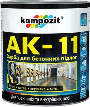 Фото Kompozit АК-11 для бетонных полов 9 кг прозрачная
