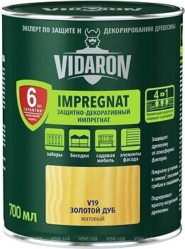 Фото Vidaron импрегнат для дерева V19 золотой дуб 0.7 л