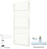 Фото Terma Poc 2 One 500x1400 White RAL 9016 + вентиль Unico (WGZUL140050)