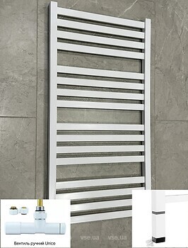 Фото Terma Rytm 960x500 White One + вентиль Unico