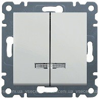 Фото Hager Выключатель Lumina-2 WL0240 двухклавишный