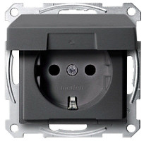 Фото Schneider Розетка Merten System M MTN2310-0414 с заземлением и крышкой