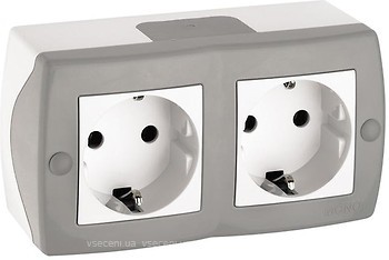 Фото Mono Electric Розетка Octans 104-020007-120 двойная с заземлением
