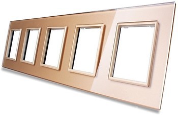 Фото Livolo Рамка Crystal Panel VL-C7-SR/SR/SR/SR/SR-13 пятипостовая