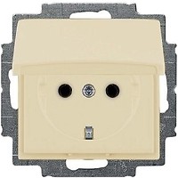 Фото ABB Розетка Basic 55 (20 EUK-92-507) одинарная с заземлением и крышкой