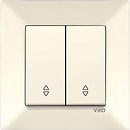 Фото Viko Выключатель Meridian 90970217-WH двухклавишный проходной