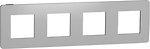 Фото Schneider Рамка Unica New Studio Metal NU280856 четырехпостовая