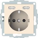 Фото Schneider Розетка Merten MTN2366-0344 одинарная с заземлением и защитной шторкой + USB