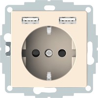 Фото Schneider Розетка Merten MTN2366-0344 одинарная с заземлением и защитной шторкой + USB