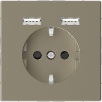 Фото Schneider Розетка Merten MTN2366-6033 одинарная с заземлением и защитной шторкой + USB