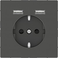 Фото Schneider Розетка Merten MTN2366-6034 одинарная с заземлением и защитной шторкой + USB