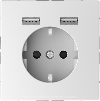 Фото Schneider Розетка Merten MTN2366-6035 одинарная с заземлением и защитной шторкой + USB