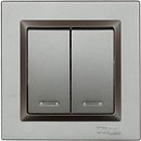 Фото Luxel Выключатель Jazz 9706 двухклавишный с подсветкой