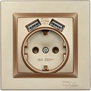 Фото Luxel Розетка Jazz 9630 одинарная с заземлением + USB