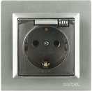 Фото Luxel Розетка Jazz 9711 одинарная с заземлением и крышкой