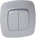 Фото Horoz Electric Выключатель ELA 112-007-0002-020 двухклавишный серебряный