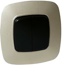 Фото Horoz Electric Выключатель ELA 112-007-0002-040 двухклавишный черный, золотой