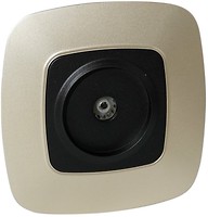 Фото Horoz Electric Розетка ELA 112-007-0009-040 телевизионная проходная черная, золотая