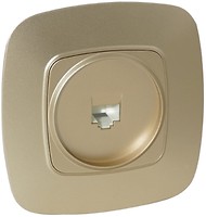 Фото Horoz Electric Розетка ELA 112-007-0010-030 телефонная одинарная золотая