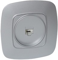 Фото Horoz Electric Розетка ELA 112-007-0010-020 телефонная одинарная серебряная