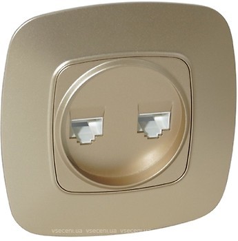 Фото Horoz Electric Розетка ELA 112-007-0017-030 компьютерная двойная золотая