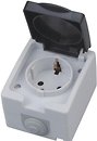 Фото Horoz Electric Розетка Atom 112-100-0001 одинарная с заземлением и крышкой