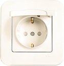 Фото Viko Розетка Rollina 90421012 одинарная с заземлением, крышкой и шторками