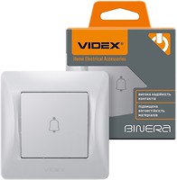Фото Videx Кнопочный выключатель Binera VF-BNDB1-SS звонок (26111)