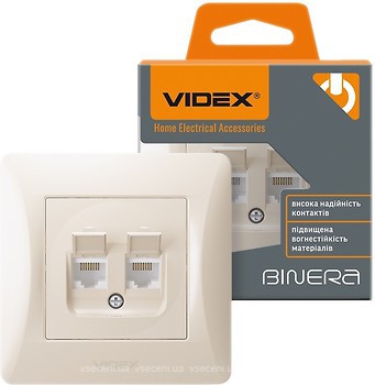 Фото Videx Розетка Binera VF-BNSK2PC6-CR компьютерная (26117)