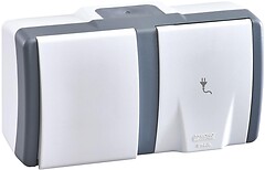 Фото Mono Electric Розетка Octans 154-020001-180 с заземлением и крышкой + выключатель одноклавишный