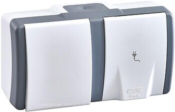 Фото Mono Electric Розетка Octans 154-020001-180 с заземлением и крышкой + выключатель одноклавишный