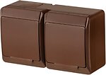 Фото Elektro-Plast Розетка Hermes 0325-06 двойная с заземлением и крышкой