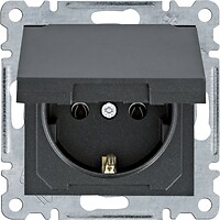 Фото Hager Розетка Lumina WL1153 одинарная с заземлением и крышкой