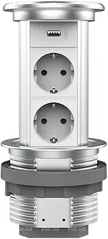 Фото Livolo Розетка двойная + USB (VL-SHS019-FCTC-S)