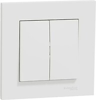Фото Schneider Electric Выключатель Miluz ED двухклавишный (WDE012S66)
