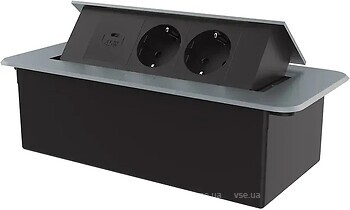 Фото Livolo Розетка тройная (VL-SHS013-TC-UC45W-BP-G)