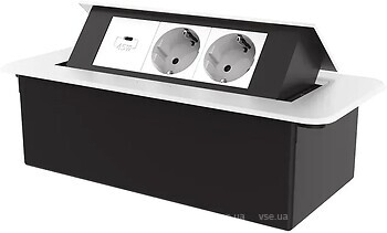 Фото Livolo Розетка тройная (VL-SHS013-TC-UC45W-WP-W)