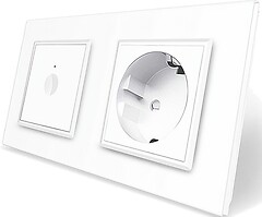 Фото Livolo Сенсорный выключатель Sense с розеткой (VL-C7FC1/FCTC16A-4WP)