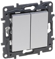 Фото Legrand Выключатель Niloe Step двухклавишный (863308)