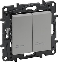 Фото Legrand Выключатель Niloe Step двухклавишный (863315)